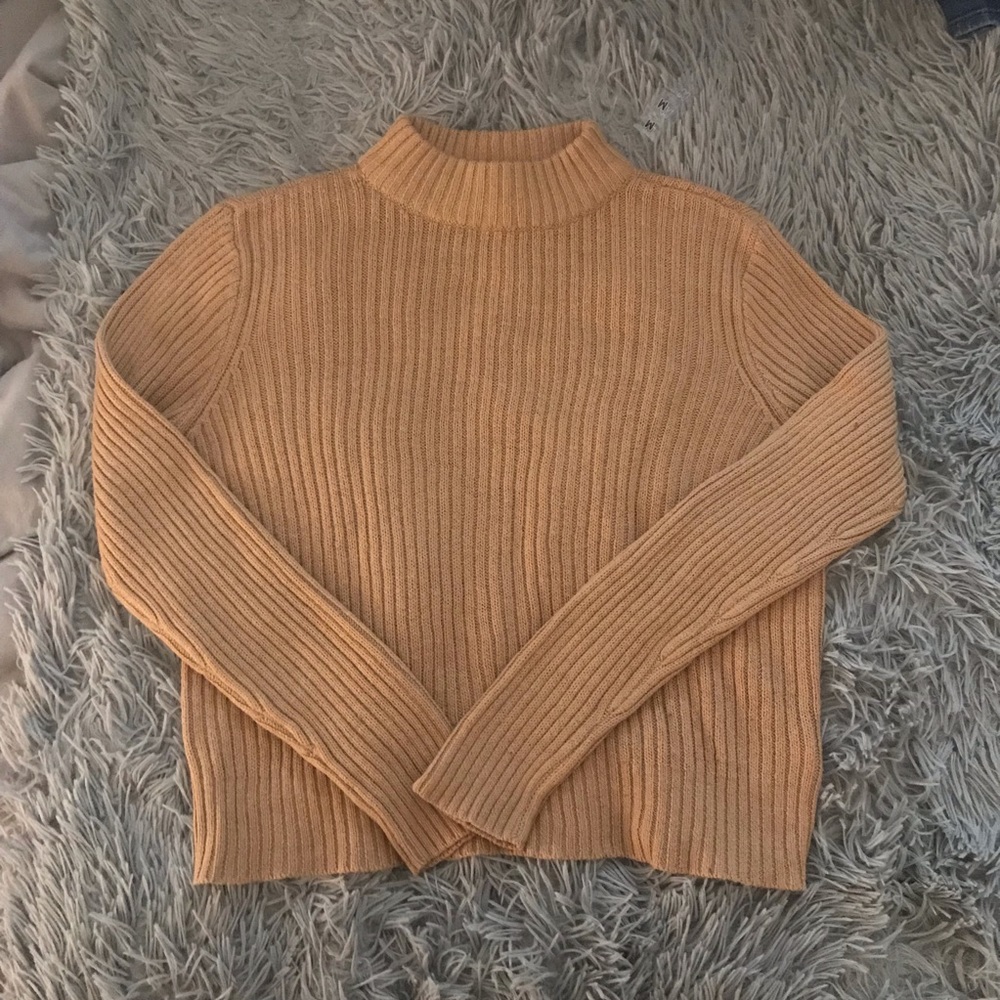 Mockneck tan sweater/shirt from Express (S)
